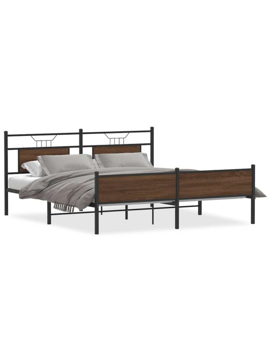 METALLIST VOODIRAAM ILMA MADRATSITA PRUUN TAMM 183X213 CM