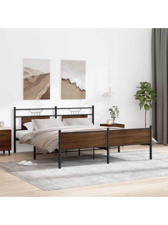 METALLIST VOODIRAAM ILMA MADRATSITA PRUUN TAMM 183X213 CM