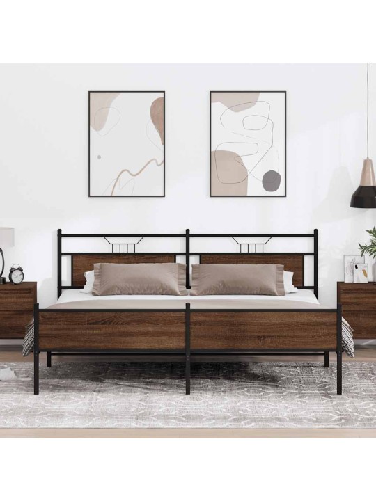 METALLIST VOODIRAAM ILMA MADRATSITA PRUUN TAMM 193X203 CM