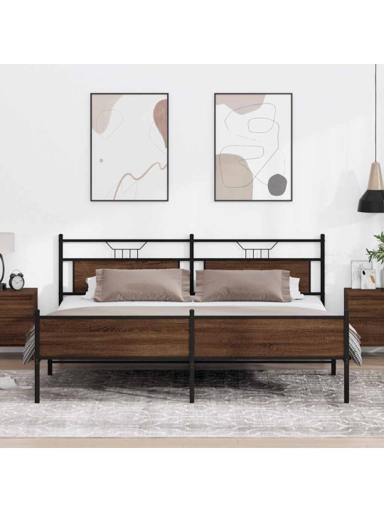 METALLIST VOODIRAAM ILMA MADRATSITA PRUUN TAMM 200X200 CM