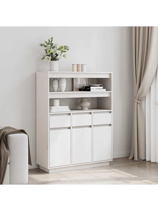 HIGHBOARD VALGE 89X34X116,5 CM TÄISPUIDUST MÄND