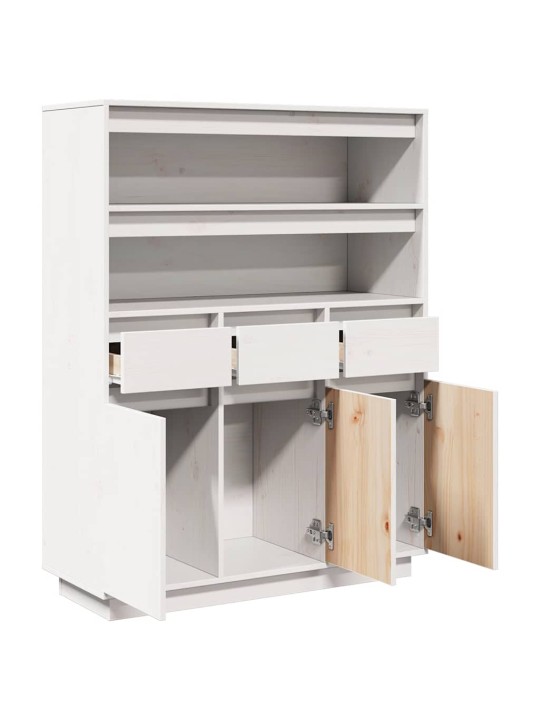 HIGHBOARD VALGE 89X34X116,5 CM TÄISPUIDUST MÄND