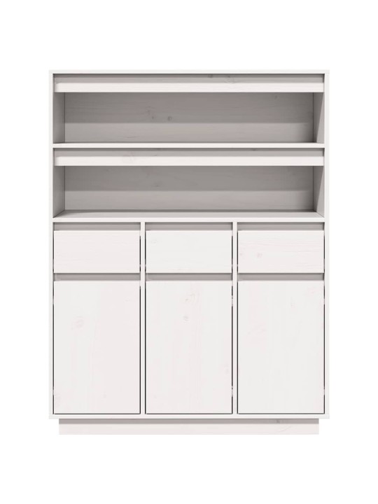 HIGHBOARD VALGE 89X34X116,5 CM TÄISPUIDUST MÄND