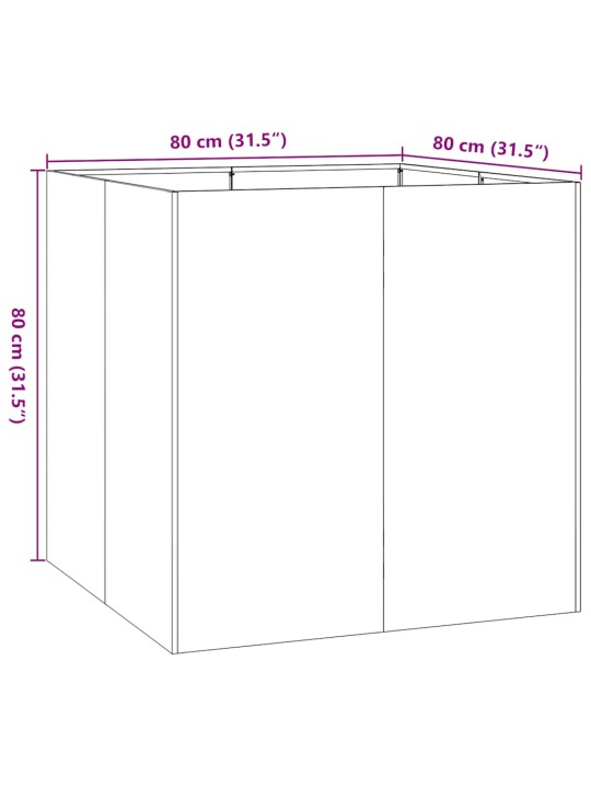 TAIMEKAST VALGE 80X80X80 CM, TERAS