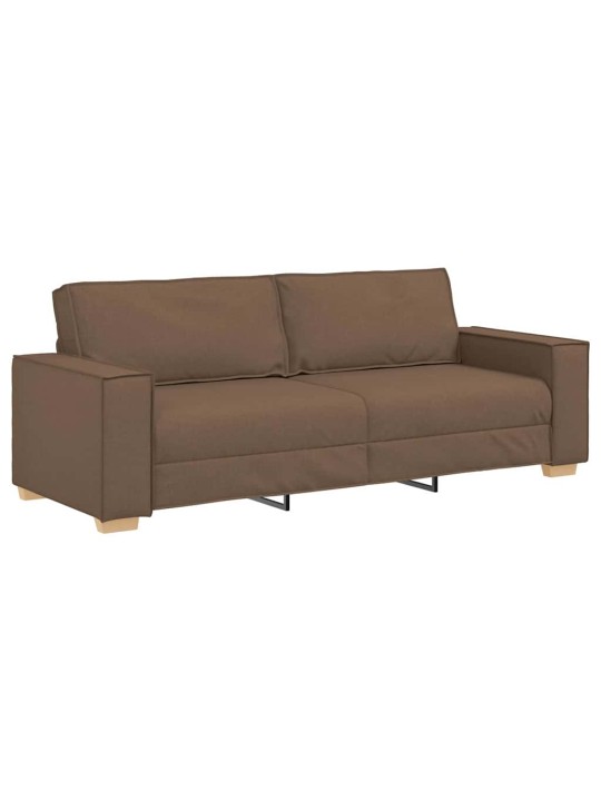 Diivanikomplekt padjaga 3 tk pruun 220 x 78 x 84 cm kangas