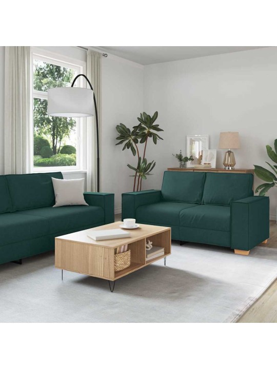 Diivanikomplekt 3 tk tume rohelise 220 x 78 x 84 cm kangas