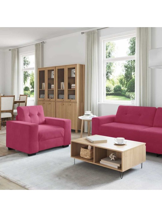 Diivanikomplekt 3 tk veinpunane 221 x 78 x 80 cm samet