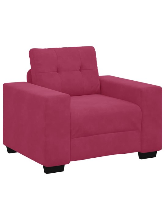Diivanikomplekt 3 tk veinpunane 221 x 78 x 80 cm samet