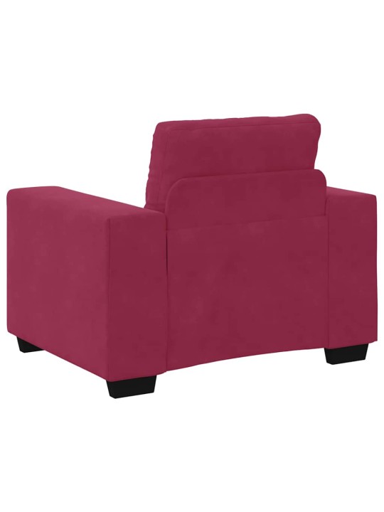 Diivanikomplekt 3 tk veinpunane 221 x 78 x 80 cm samet