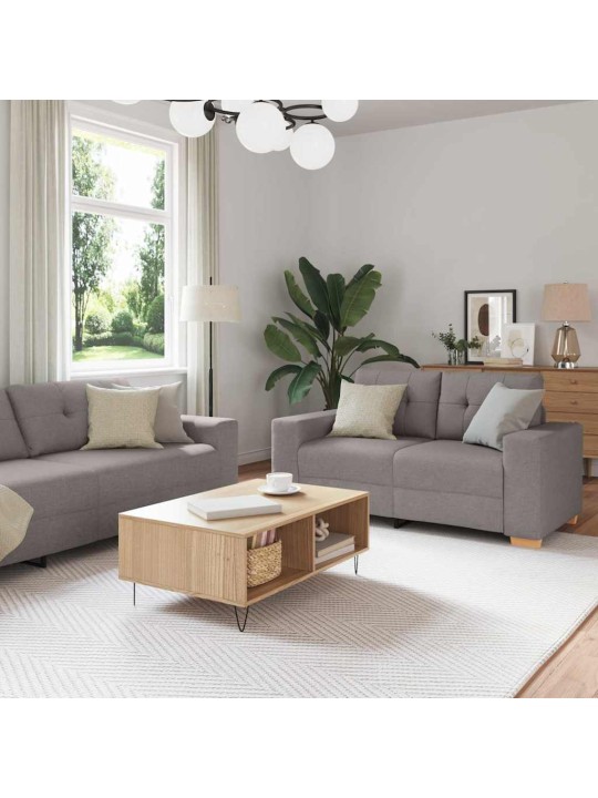 Diivanikomplekt 2 tk pruunikashall 221 x 78 x 80 cm kangas