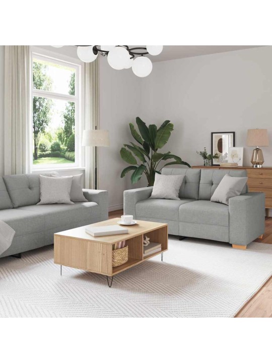 Diivanikomplekt padjaga 2 tk hall 221 x 78 x 80 cm kangas