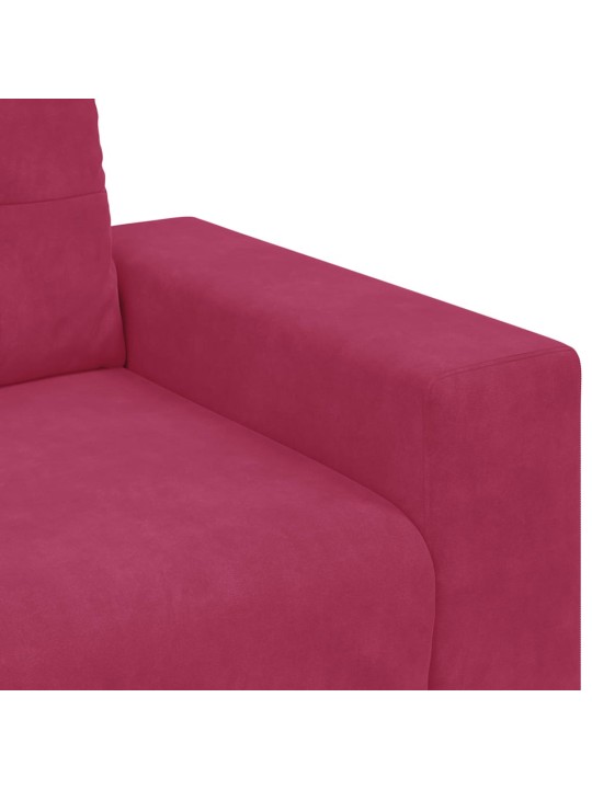 Diivanikomplekt 2 tk veinipunane 221 x 78 x 80 cm samet