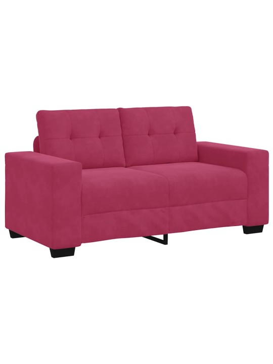 Diivanikomplekt 2 tk veinipunane 221 x 78 x 80 cm samet
