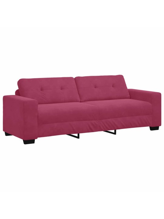 Diivanikomplekt 2 tk veinipunane 221 x 78 x 80 cm samet