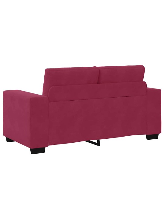 Diivanikomplekt 2 tk veinipunane 221 x 78 x 80 cm samet