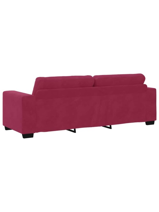 Diivanikomplekt 2 tk veinipunane 221 x 78 x 80 cm samet