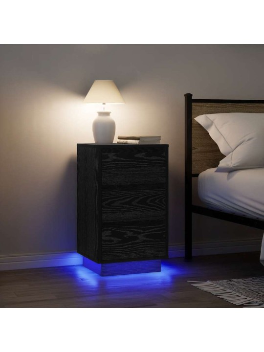 ÖÖKAPP LED-TULEDEGA, MUST, 38X34X65 CM