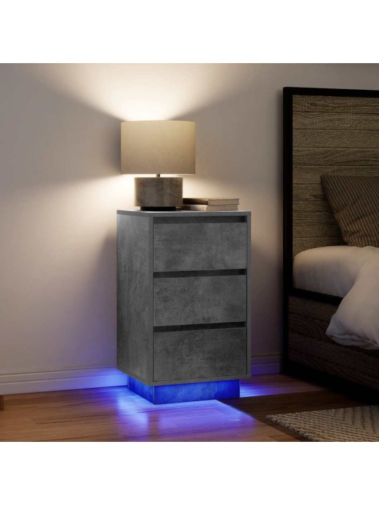 ÖÖKAPP LED-TULEDEGA, BETOONHALL, 38X34X65 CM