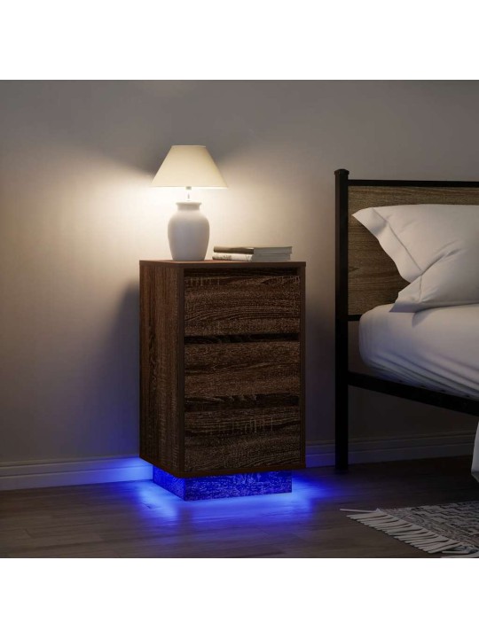 ÖÖKAPP LED-TULEDEGA, PRUUN TAMM, 38X34X65 CM