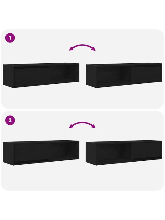 TELERIKAPID 2 TK, MUST TAMM, 100X31X25,5 CM, TEHISPUIT