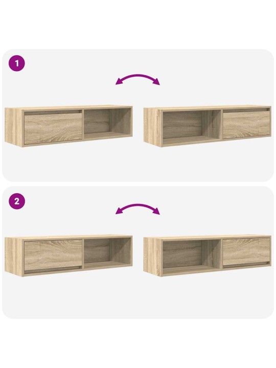 SEINA TELERIKAPID, 2 TK, SONOMA TAMM, 100X31X25,5 CM, TEHISPUIT