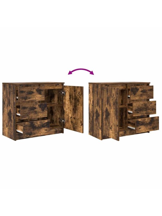 PUHVETKAPP SAHTLIGA, SUITSUTATUD TAMM, 71X35X65 CM, TEHISPUIT