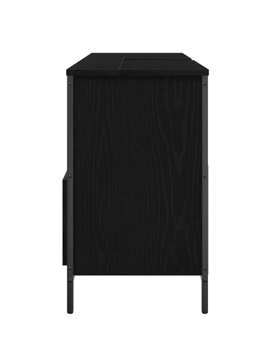 VANNITOA VALAMUKAPP SAHTLITEGA MUST TAMM 90X34,5X60 CM