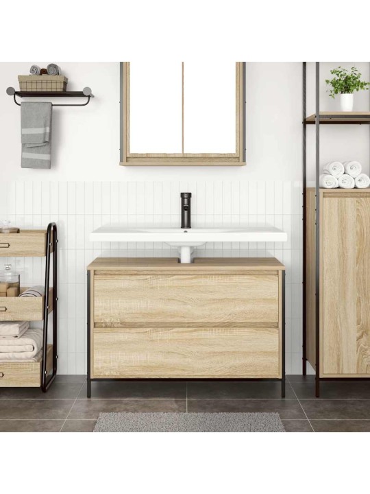 VANNITOA VALAMUKAPP SAHTLITEGA SONOMA TAMM 90X34,5X60 CM