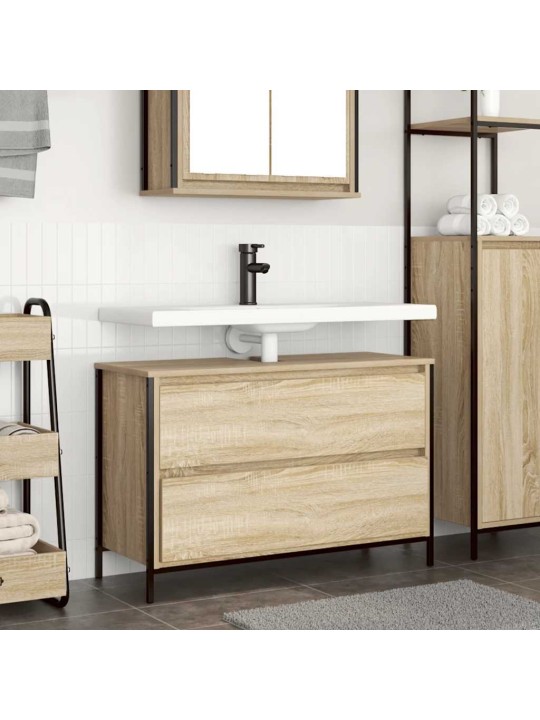 VANNITOA VALAMUKAPP SAHTLITEGA SONOMA TAMM 90X34,5X60 CM