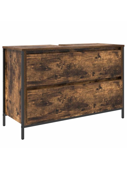 VANNITOA VALAMUKAPP SAHTLITEGA SUITSUTATUD TAMM 90X34,5X60 CM