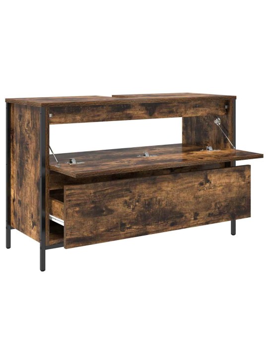 VANNITOA VALAMUKAPP SAHTLITEGA SUITSUTATUD TAMM 90X34,5X60 CM
