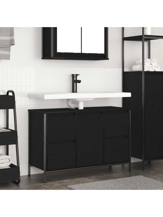 VALAMUKAPP SAHTLITEGA MUST TAMM 90X34,5X60 CM