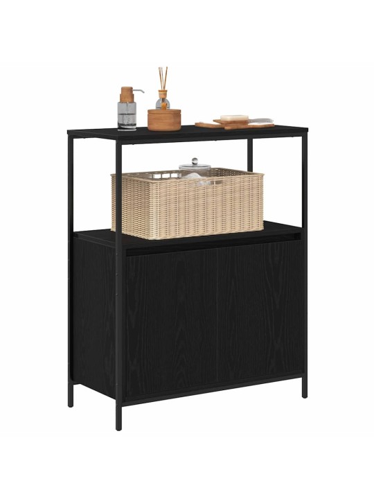 VANNITOA KAPP RIIULITEGA MUST TAMM 76,5X35X95 CM