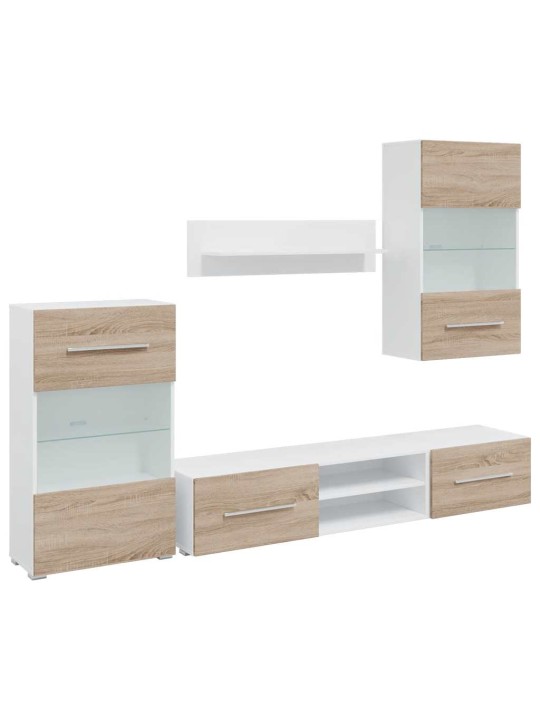 5-OSALISED LED-VALGUSTUSEGA TELERID SONOMA OAK ENGINEERED WOOD