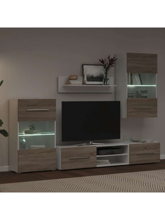 5-OSALISED LED-VALGUSTUSEGA TELERID SONOMA OAK ENGINEERED WOOD