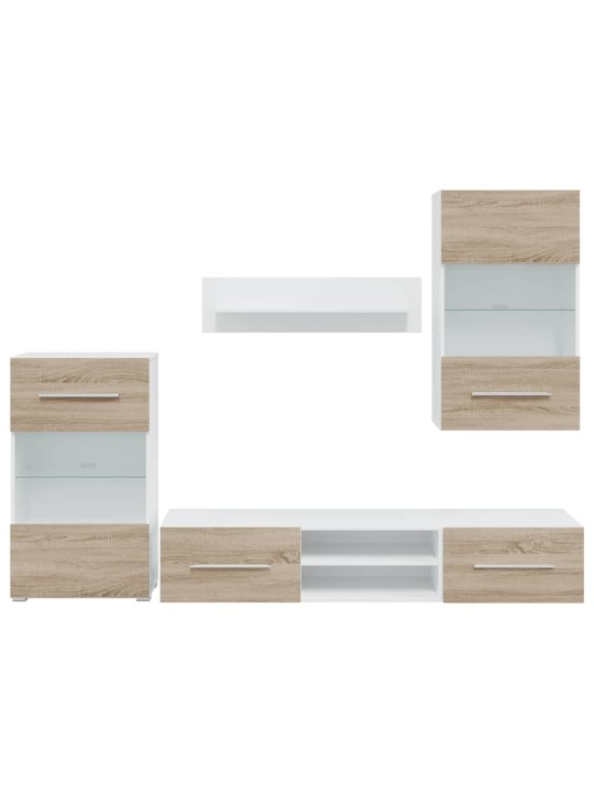 5-OSALISED LED-VALGUSTUSEGA TELERID SONOMA OAK ENGINEERED WOOD