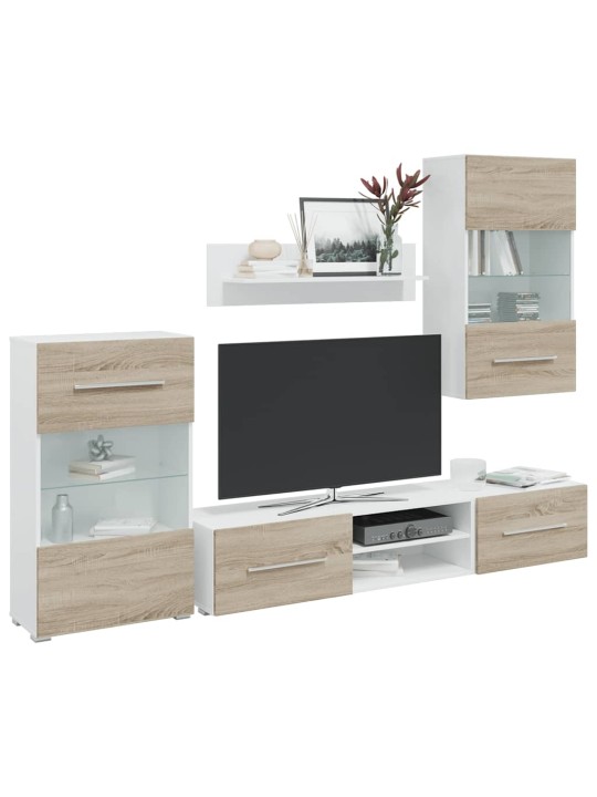 5-OSALISED LED-VALGUSTUSEGA TELERID SONOMA OAK ENGINEERED WOOD