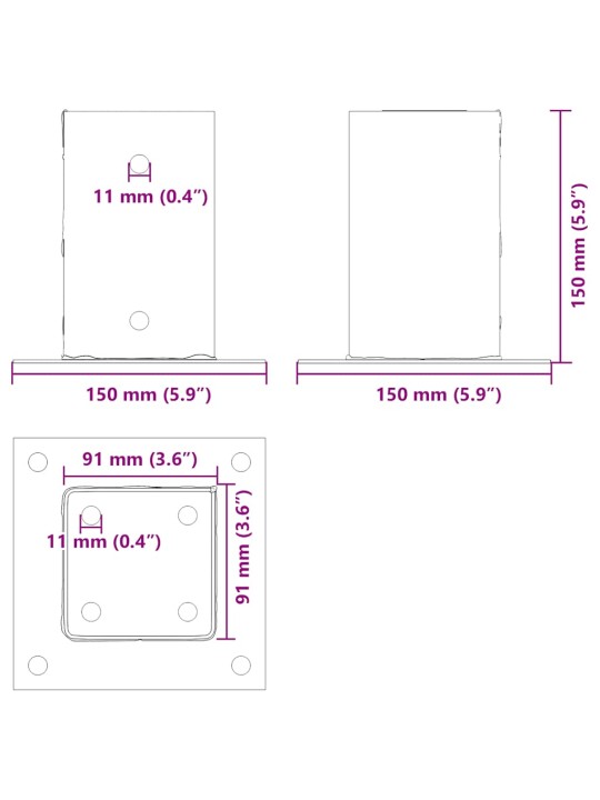 POSTIALUSED RUUDUKUJULISED 12TK, 91X91 MM, PULBERVÄRVITUD TERAS