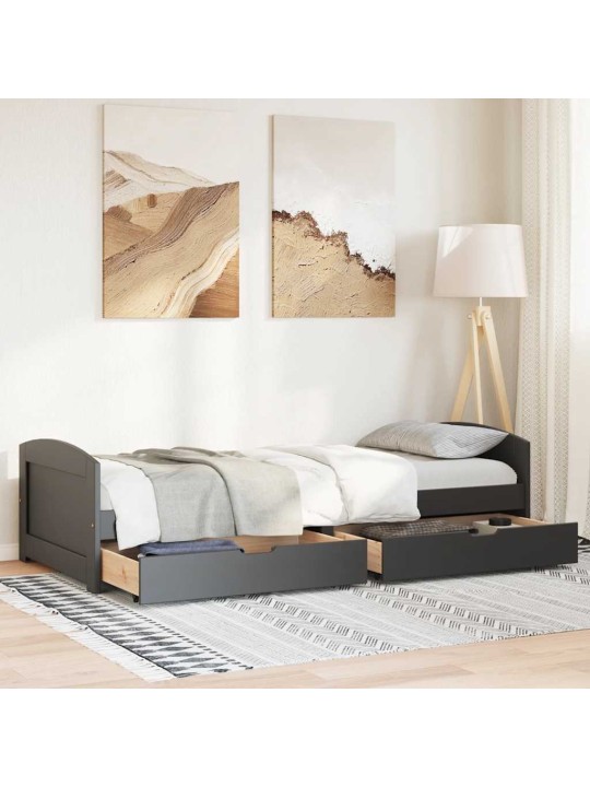 PÄEVAVOODI 2 SAHTLIGA ILMA MADRATSITA "IRUN" MUST 90X200 CM