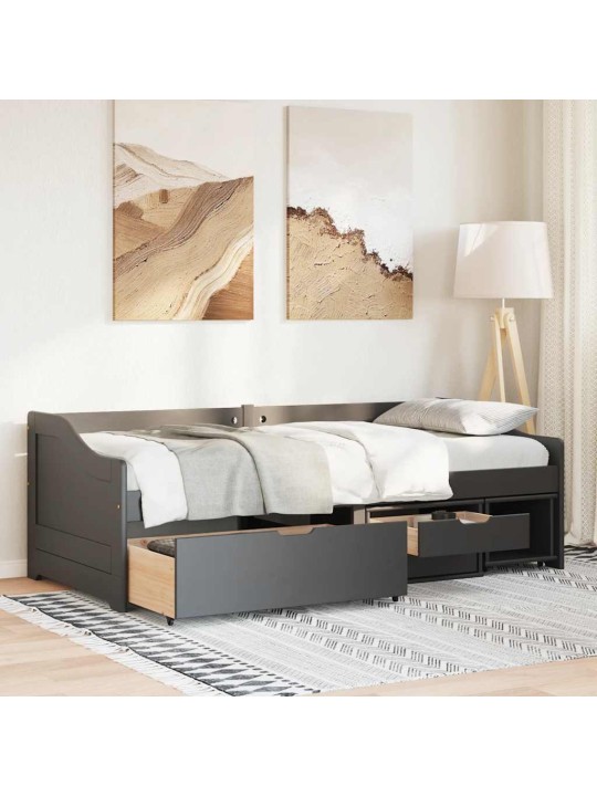 PÄEVAVOODI 3 SAHTLIGA ILMA MADRATSITA "IRUN" MUST 90X200 CM