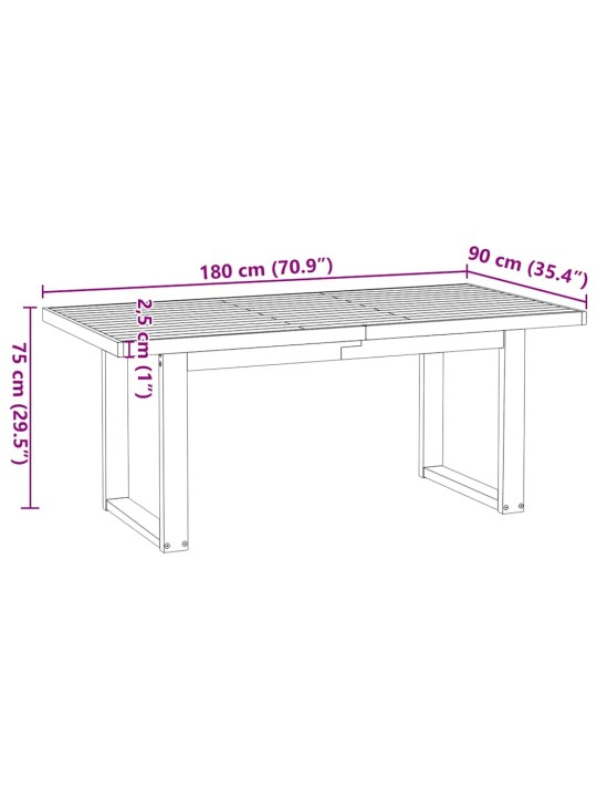 SÖÖGILAUD "NOAIN" U-KUJULISED JALAD 180X90X75 CM