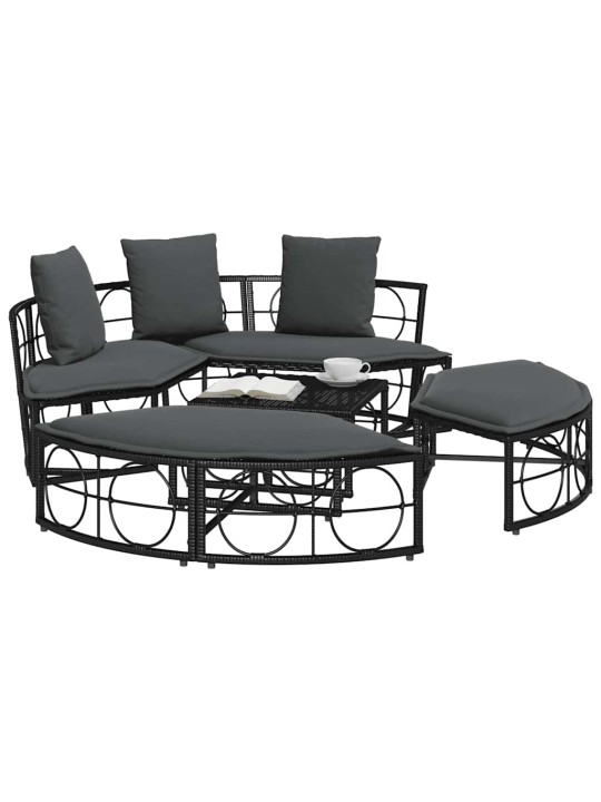 OUTDOOR LOUNGE VOODI ILMA BALDAHHIINITA MUSTA POLÜROTANGIST