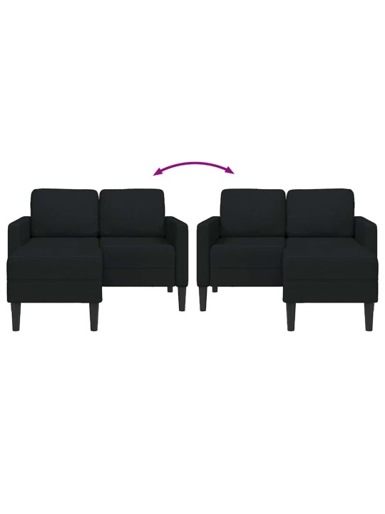 2-KOHALINE DIIVAN KOOS DIIVANIGA L-KUJULINE MUSTA KANGAS