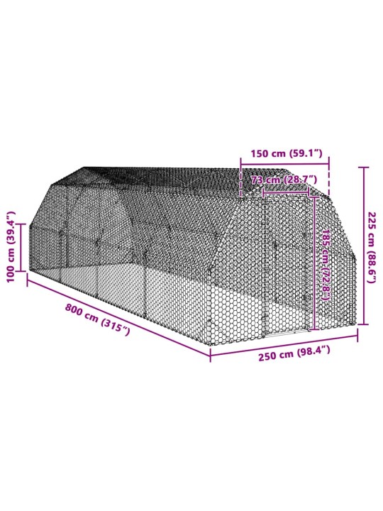 KANA JOOKS 2,5X8X2,25 M TSINGITUD TERAS