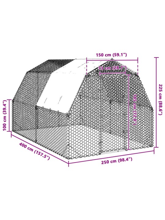 KANAJOOKS KATUSEGA 2,5X4X2,25 M TSINGITUD TERAS