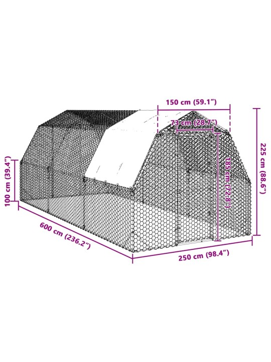 KANAJOOKS KATUSEGA 2,5X6X2,25 M TSINGITUD TERAS