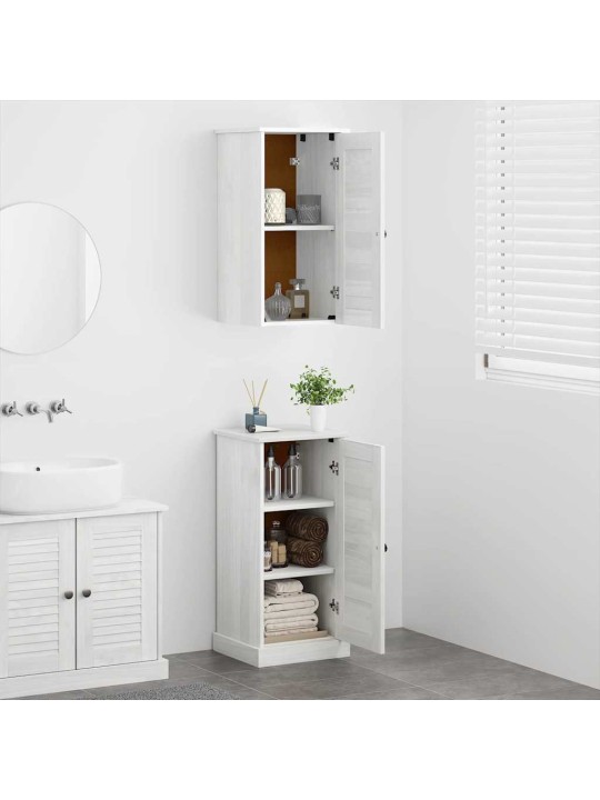 Vannitoa mööblikomplekt riiuliga 2 tk antiikvalge 37 x 34 x 80 cm