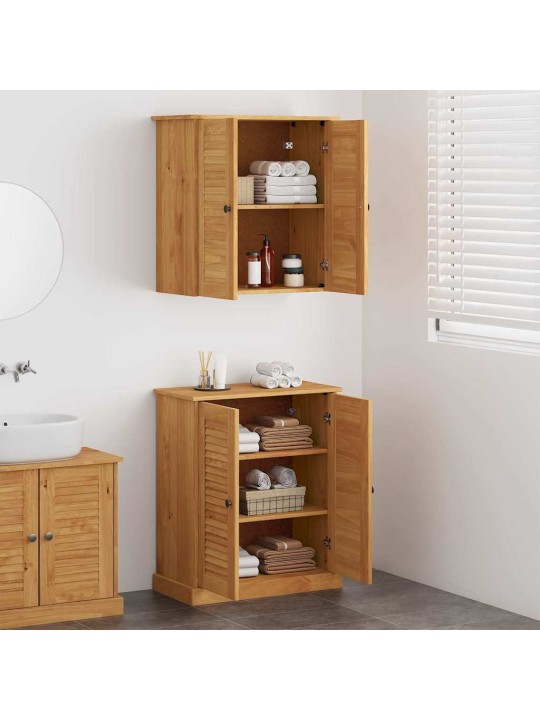 Vannitoa mööblikomplekt riiuliga 2 tk pruun 67.5 x 34 x 80 cm
