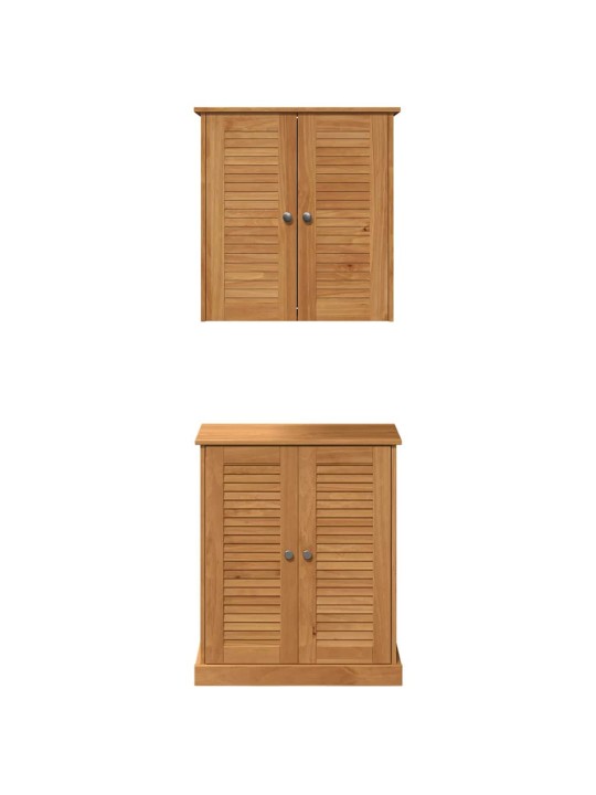Vannitoa mööblikomplekt riiuliga 2 tk pruun 67.5 x 34 x 80 cm