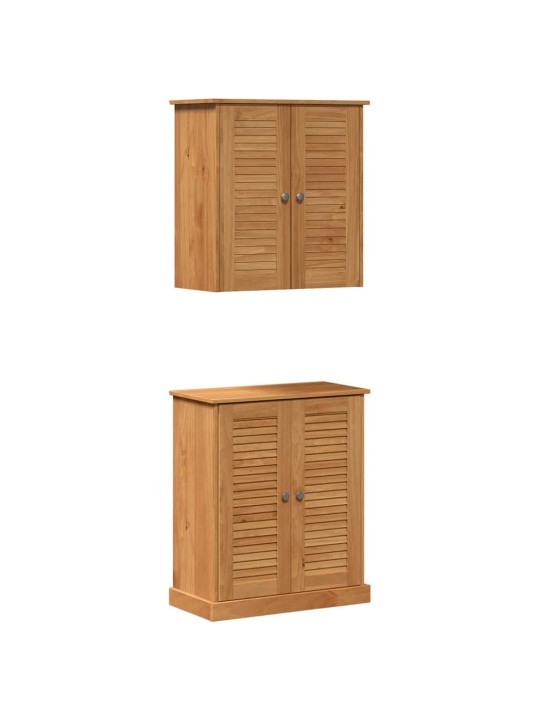 Vannitoa mööblikomplekt riiuliga 2 tk pruun 67.5 x 34 x 80 cm